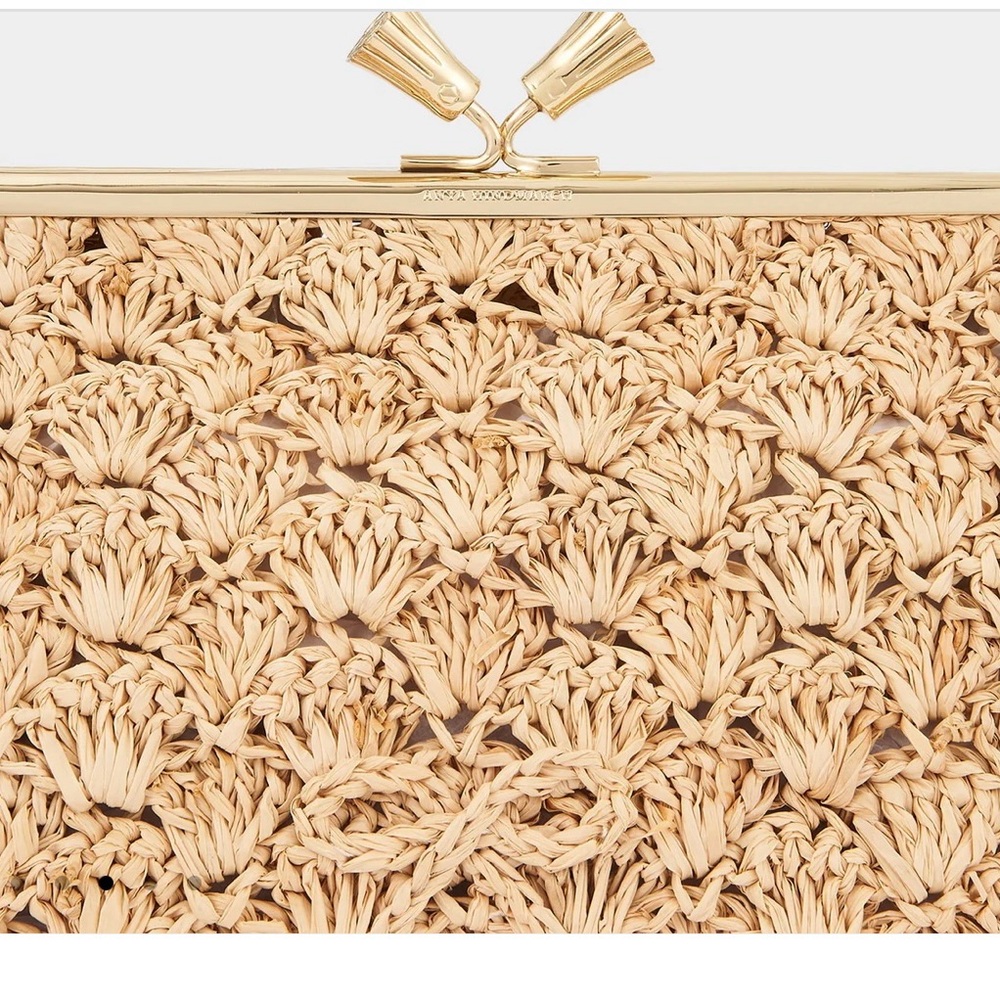 Current Season Anya Hindmarch Maud, Clutch/crossbody. Raffia. - Picture 4 of 12